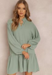 Miętowa Sukienka Oromeda. Zielone sukienki damskie Renee, na imprezę, l, bez wzorów, z tkaniny, bez kołnierzyka, bez ramiączek, maxi. Za 49.99 zł.