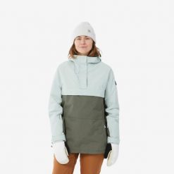 Kurtka snowboardowa damska Dreamscape SNB 100. Brązowe kurtki sportowe damskie DREAMSCAPE, na zimę, l, bez wzorów, z materiału, bez ramiączek, bez kaptura, narciarskie. Za 299.99 zł.