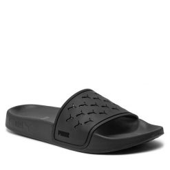 Klapki Puma. Czarne klapki damskie Puma, bez wzorów, sportowe, bez obcasa, bez zapięcia. Za 139.99 zł.