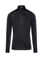 Finshley & Harding koszula biznesowa Mężczyźni Slim Fit Bawełna czarny, 40. Czarne koszule męskie Finshley & Harding, m, bez wzorów, z bawełny, biznesowe, bez kołnierzyka, bez ramiączek. Za 329.95 zł.