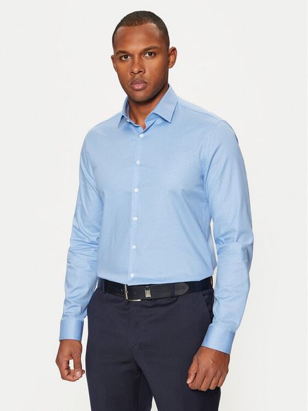 Calvin Klein Koszula K10K112946 Niebieski Slim Fit. Niebieskie koszule męskie Calvin Klein, m, bez wzorów, z bawełny, bez kołnierzyka, bez ramiączek. Za 239.99 zł.