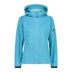Damska kurtka turystyczna z kapturem CMP. Niebieskie kurtki sportowe damskie CMP, bez wzorów, z puchu, bez ramiączek, z kapturem, trekkingowe. Za 396.70 zł.