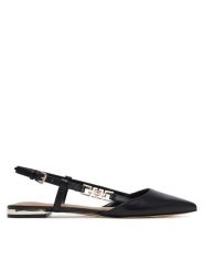 Guess Baleriny FLTFRA LEA05 Czarny. Czarne balerinki damskie Guess, z aplikacjami, ze skóry, bez obcasa, bez zapięcia. Za 292.00 zł.