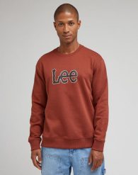 LEE CORE MĘSKA BLUZA BEZ KAPTURA NIEROZPINANA SWEET BROWN LM08RF81. Brązowe bluzy męskie Lee, m, bez wzorów, bez ramiączek, bez kaptura. Za 139.99 zł.