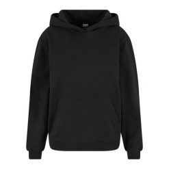 Oversize polarowa bluza z kapturem dla kobiet Urban Classics. Czarne bluzy damskie Urban Classics, bez wzorów, z polaru, bez ramiączek, z kapturem. Za 168.00 zł.