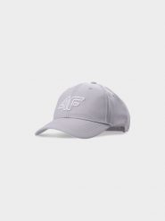 4F Czapka z daszkiem strapback uniseks - szara L/XL. Szare czapki damskie 4F, na lato, bez wzorów, z syntetyku, sportowe. W wyprzedaży za 29.99 zł.