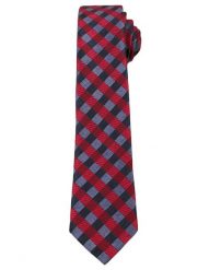 Czerwono-Granatowy Elegancki Krawat w Kratkę -ALTIES- 6 cm, Męski. Czerwone krawaty i muchy Alties, bez wzorów, z tkaniny, eleganckie. Za 49.00 zł.