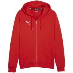 Męska Bluza Z Kapturem Team Goal Casual Full Zip. Czerwone bluzy męskie Puma, m, bez wzorów, casualowe, bez ramiączek, z kapturem. Za 276.99 zł.