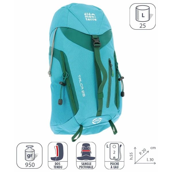 Plecak Elementerre talca 25 l. Niebieskie plecaki męskie Elementerre, bez wzorów, z meshu. Za 315.00 zł.