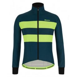 Kurtka rowerowa Santini Colore Winter. Niebieskie kurtki męskie SANTINI, m, bez wzorów, bez kaptura, rowerowe. Za 439.99 zł.