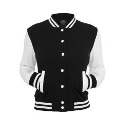 Dwukolorowa Bluza Dresowa Bejsbolówka Dla Kobiet. Białe bluzy damskie Urban Classics, m, bez wzorów, z bawełny, bez ramiączek, bez kaptura. Za 222.99 zł.