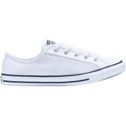 Buty sportowe Converse Chuck Taylor All Star Dainty Leather Low Top. Białe buty sportowe męskie Converse, bez wzorów, ze skóry ekologicznej, bez zapięcia. Za 390.00 zł.