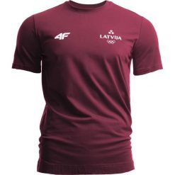 Koszulka męska Łotwa Pyeongchang 2018 TSM800 - bordowy. Czerwone t-shirty męskie 4F, m, bez wzorów, z bawełny, bez kołnierzyka, bez ramiączek. W wyprzedaży za 39.99 zł.