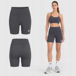 KOLARKI DAMSKIE 4F LEGGINSY KRÓTKIE SPODENKI NA LATO F031 KRÓTKIE KOLOR SZARY. Szare legginsy damskie 4F, bez wzorów, z bawełny. Za 49.99 zł.