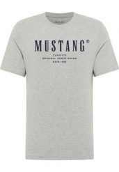 Męski T-Shirt Mustang Style Alex Mid Grey Mélange 1017997 4140. Szare t-shirty męskie Mustang, m, bez wzorów, bez kołnierzyka, bez ramiączek. Za 79.99 zł.