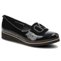 Czarne Półbuty Karino Eleganckie Buty Damskie. Czarne półbuty damskie Karino, bez wzorów, ze skóry, biznesowe, bez obcasa, na obcasie, bez zapięcia. Za 249.00 zł.