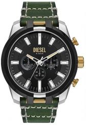 Zegarek Diesel Zegarek Męski Diesel Split DZ4588 Chronograph Steel Black Green. Czarne zegarki męskie Diesel, bez wzorów. Za 354.99 zł.