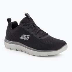 Buty męskie SKECHERS Summits Torrecharcoal. Czarne buty zimowe męskie Skechers, bez wzorów, bez obcasa, bez zapięcia. Za 219.99 zł.