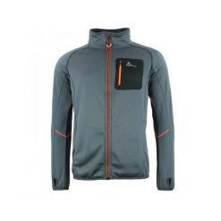 Kurtka polarshell Peak Mountain. Szare kurtki męskie Peak Mountain, bez wzorów, sportowe, bez kaptura. W wyprzedaży za 212.00 zł.