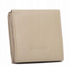 Portfel skórzany Rovicky R-23-26-LFN beżowy. Brązowe portfele damskie ROVICKY, ze skóry. Za 49.99 zł.