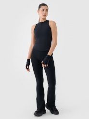 4F Legginsy z prążkowanej dzianiny damskie - czarne S. Czarne legginsy damskie 4F, bez wzorów, z dzianiny. W wyprzedaży za 99.99 zł.