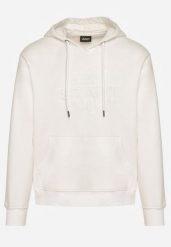 Biała Bluza z Bawełną Kapturem i Sznurkami Amatusa. Białe bluzy męskie Born2be, m, bez wzorów, z bawełny, klasyczne, bez ramiączek, z kapturem. Za 99.99 zł.