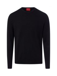HUGO sweter z cienkiej dzianiny Mężczyźni czarny, XXL. Czarne swetry męskie Hugo, m, bez wzorów, z dzianiny, eleganckie, bez kołnierzyka, bez ramiączek. Za 449.95 zł.
