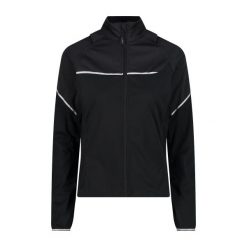Wodoodporna kurtka z odpinanymi rękawami dla kobiet CMP. Czarne kurtki sportowe damskie CMP, bez wzorów, bez ramiączek, bez kaptura, rowerowe. Za 418.65 zł.