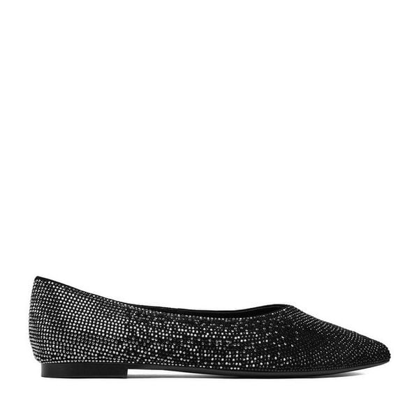 Baleriny Eva Minge. Czarne balerinki damskie Eva Minge, bez wzorów, bez obcasa, bez zapięcia. Za 257.99 zł.