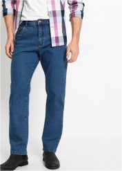 Dżinsy ze stretchem classic fit, straight. Niebieskie jeansy męskie bonprix, z jeansu, klasyczne. Za 129.99 zł.