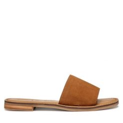 Klapki Geox. Brązowe klapki damskie Geox, bez wzorów, bez obcasa, bez zapięcia. Za 209.99 zł.