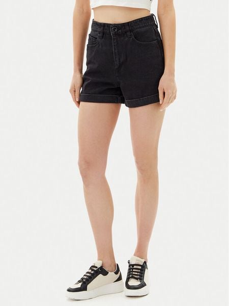 Volcom Szorty jeansowe Weelow B2012300 Czarny Slim Fit. Czarne szorty damskie Volcom, bez wzorów, z bawełny. Za 199.99 zł.