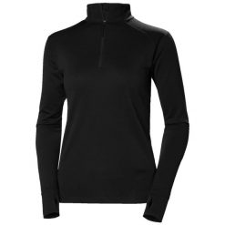 Bluza damska 1/2 zip Helly Hansen Lifa Tech Lite. Czarne bluzy damskie Helly Hansen, l, bez wzorów, z materiału, bez ramiączek, bez kaptura. Za 404.50 zł.