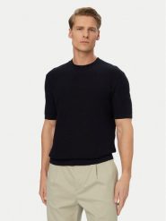 BOSS Sweter H-Nilton 50560468 Granatowy Regular Fit. Niebieskie swetry męskie Boss, l, bez wzorów, z bawełny, bez kołnierzyka, bez ramiączek. Za 534.99 zł.