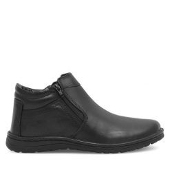 Botki Go Soft. Czarne botki męskie GO SOFT, bez wzorów, bez obcasa, bez zapięcia. Za 259.99 zł.