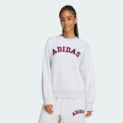 Damska bluza adidas 3-Stripes Crew. Białe bluzy damskie Adidas, l, bez wzorów, z bawełny, sportowe, bez ramiączek, bez kaptura. Za 259.00 zł.