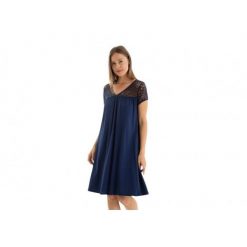 Sukienka plażowa rozm. L Navy Blue L257440. Niebieskie szlafroki damskie Massana Homewear, l, w ażurowe wzory, z bawełny, bez ramiączek, bez kaptura. Za 215.00 zł.