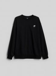 4F Bluza dresowa loose bez kaptura męska - czarna XXL. Czarne bluzy męskie 4F, m, bez wzorów, z dresówki, klasyczne, bez ramiączek, bez kaptura. Za 159.99 zł.