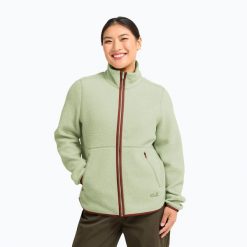 Bluza polarowa damska Jack Wolfskin Lite Curl Full Zip. Zielone bluzy damskie Jack Wolfskin, xs, bez wzorów, z materiału, bez ramiączek, bez kaptura. Za 509.99 zł.
