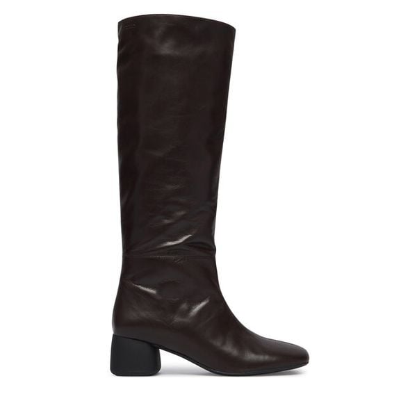 Kozaki Vagabond Shoemakers. Brązowe kozaki damskie Vagabond Shoemakers, bez wzorów, bez obcasa, na słupku, bez zapięcia. Za 1,129.00 zł.