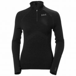 Bluza damska 1/2 zip Helly Hansen h1 pro lifa seamless. Czarne bluzy damskie Helly Hansen, m, bez wzorów, sportowe, bez ramiączek, bez kaptura. Za 596.00 zł.