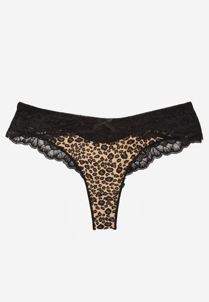 Panterkowe Majtki Stringi Ozdobione Koronką Phisoris. Majtki damskie Renee, z koronki. Za 12.99 zł.