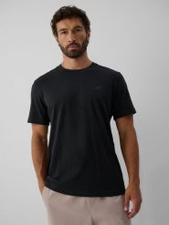 4F T-shirt regular gładki męski - szary XXL. Szare t-shirty męskie 4F, m, bez wzorów, z bawełny, bez kołnierzyka, bez ramiączek. Za 69.99 zł.