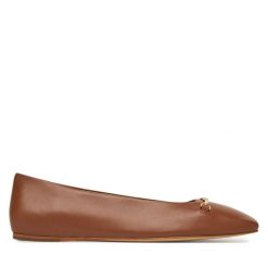 Baleriny MICHAEL Michael Kors. Brązowe balerinki damskie MICHAEL Michael Kors, bez wzorów, ze lnu, bez obcasa, bez zapięcia. Za 479.99 zł.