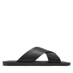Klapki KARL LAGERFELD. Czarne klapki męskie KARL LAGERFELD, bez wzorów, bez zapięcia. Za 379.99 zł.