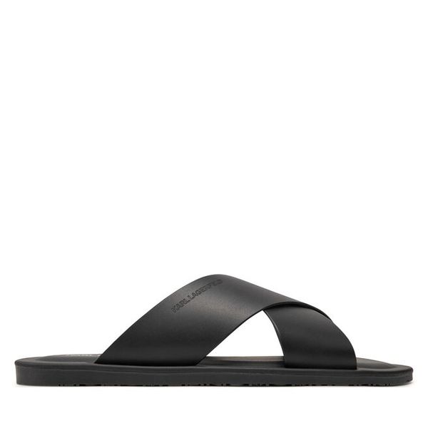 Klapki KARL LAGERFELD. Czarne klapki męskie KARL LAGERFELD, bez wzorów, bez zapięcia. Za 379.99 zł.