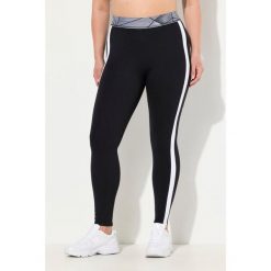 Damskie Legginsy paski kieszenie wysoki stan elastyczny pas. Czarne legginsy damskie Ulla Popken, bez wzorów, z elastanu. Za 244.99 zł.