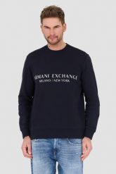 ARMANI EXCHANGE Granatowa bluza. Niebieskie bluzy męskie Armani Exchange, l, bez wzorów, bez ramiączek, bez kaptura. W wyprzedaży za 439.99 zł.