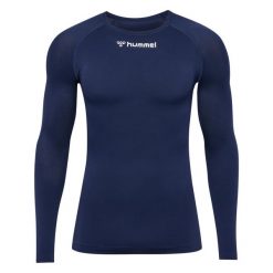 Koszulka z długim rękawem Hummel BL Comfort 2.0. Niebieskie bluzy męskie Hummel, bez wzorów, sportowe, bez ramiączek, bez kaptura. Za 196.50 zł.