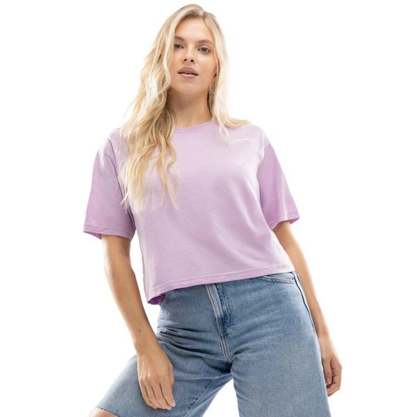 Damski luźny crop top Lifestyle Siroko IBZ Eivissa Lilac. Fioletowe koszulki sportowe damskie SIROKO, bez wzorów, z bawełny, bez ramiączek. Za 126.00 zł.